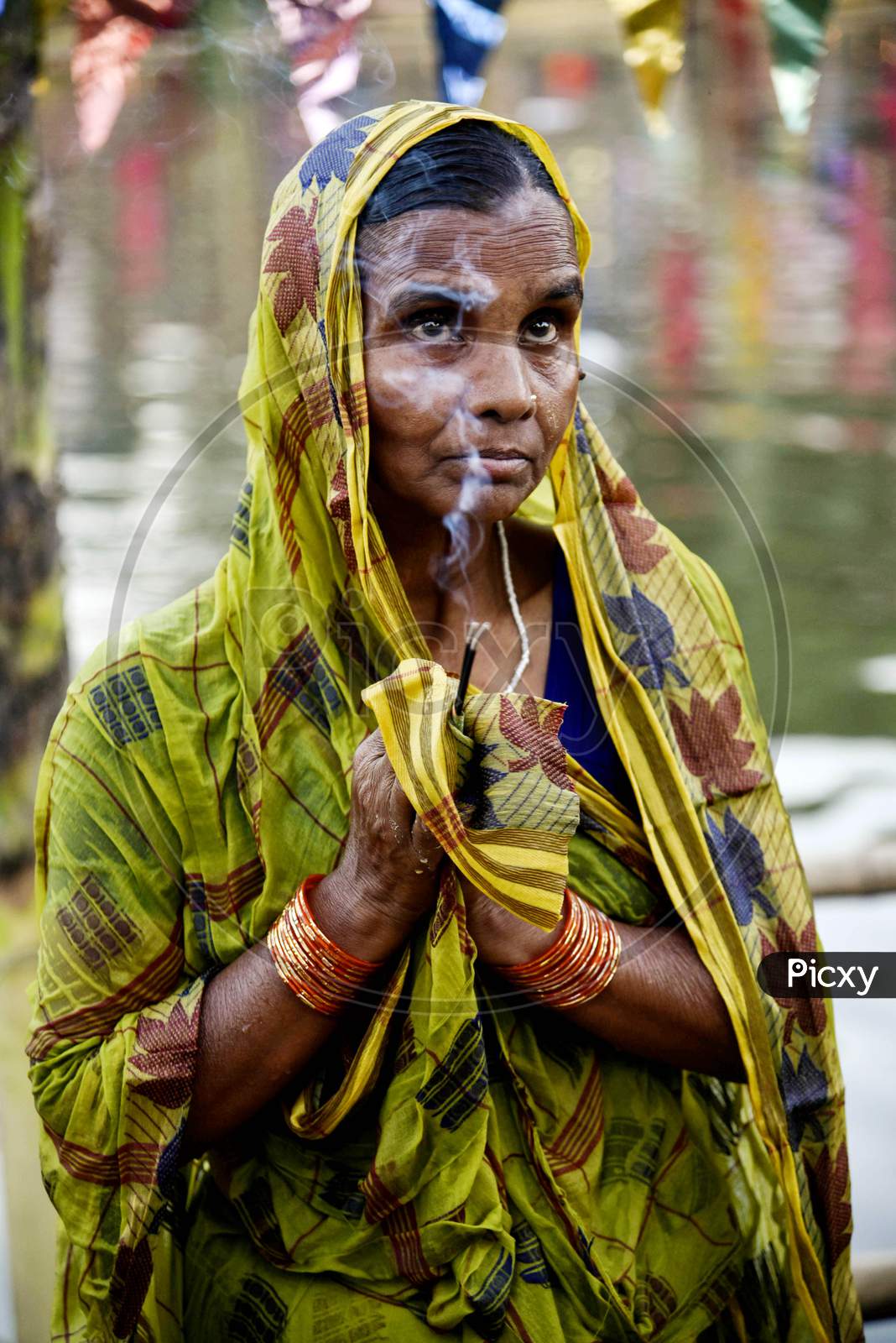 Hindu Devotees Offer Prayers During The Chhath Puja Festival At Barpeta Road Town In Barpeta District Of Assam In India,