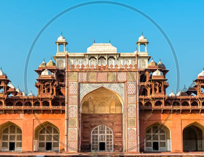 Tomb Of Akbar The Great At Sikandra Fort In Agra, India