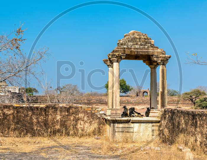 Fortifications At Rani Padmini Palace At Chittorgarh Fort. Rajasthan, India