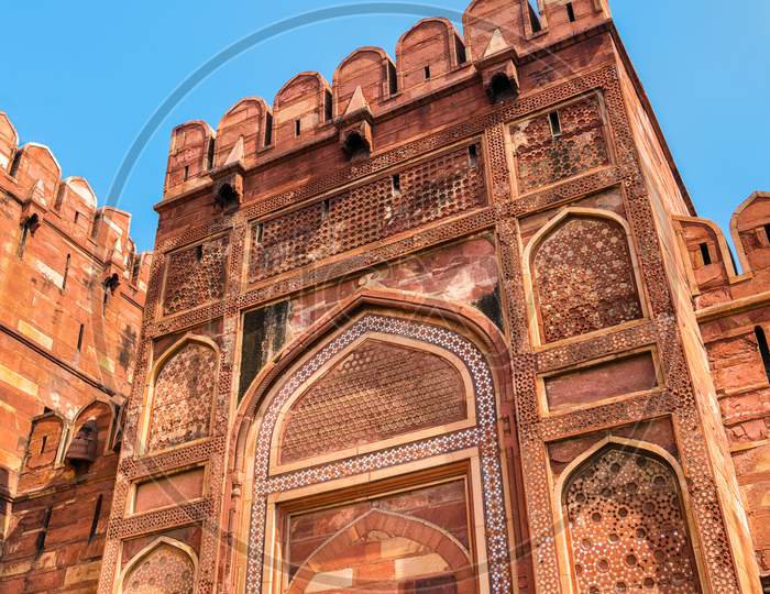 Amar Singh Gate Of Agra Fort. Unesco Heritage Site In India