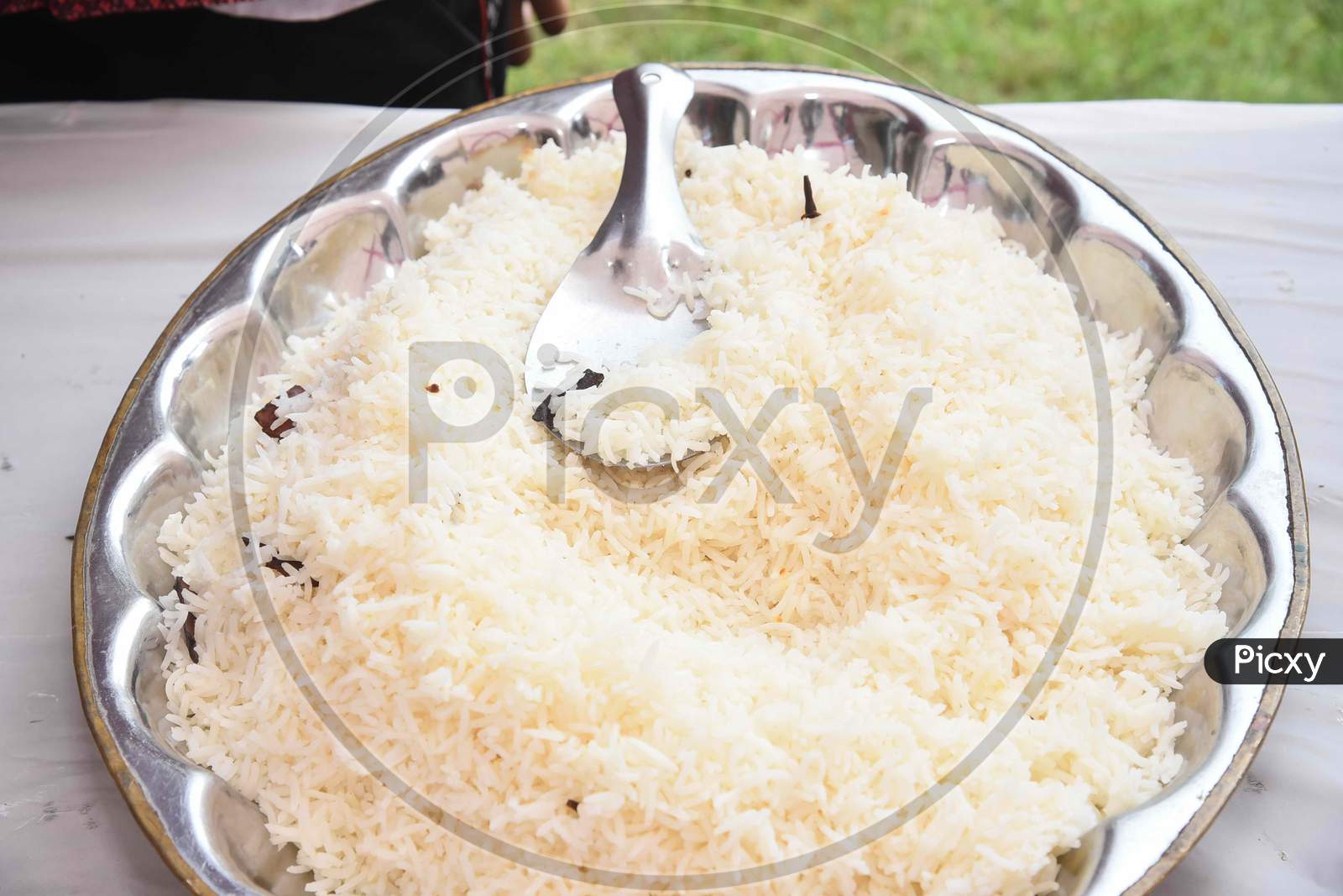 Indian Gujarati Wedding Food - Jeera Rice