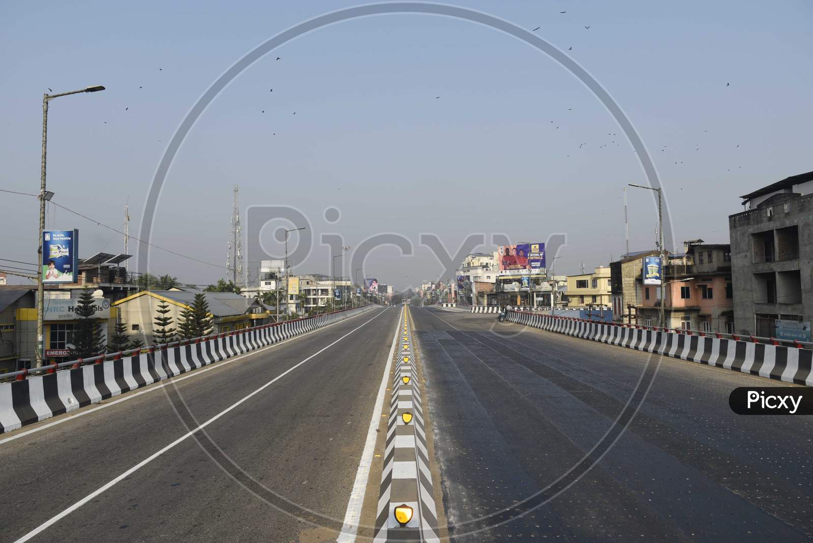 Deserted Roads Are Seen During A Strike Called By All Assam Students’ Union (Aasu) And The North East Students’ Organisation (Neso) In Protest Against The Citizenship Amendment Bill, In Guwahati