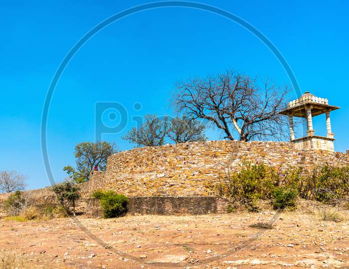 Fortifications At Rani Padmini Palace At Chittorgarh Fort. Rajasthan, India