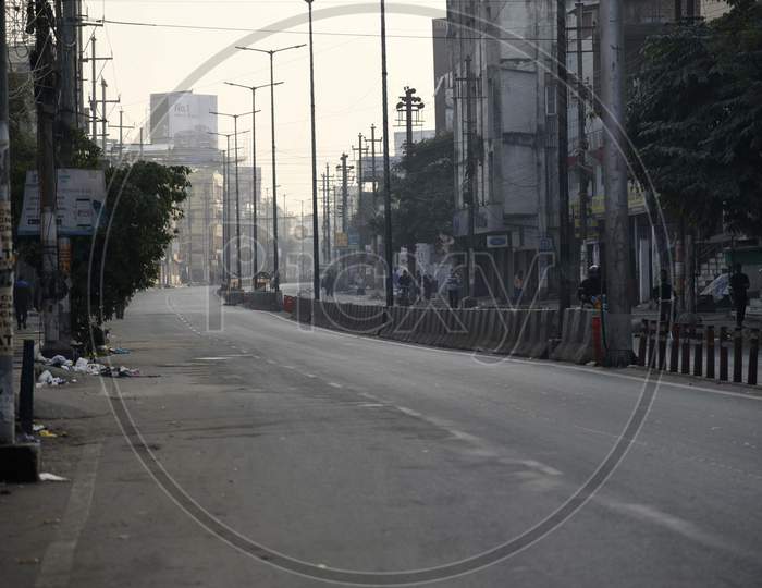 Deserted Roads Are Seen During A Strike Called By All Assam Students’ Union (Aasu) And The North East Students’ Organisation (Neso) In Protest Against The Citizenship Amendment Bill, In Guwahati