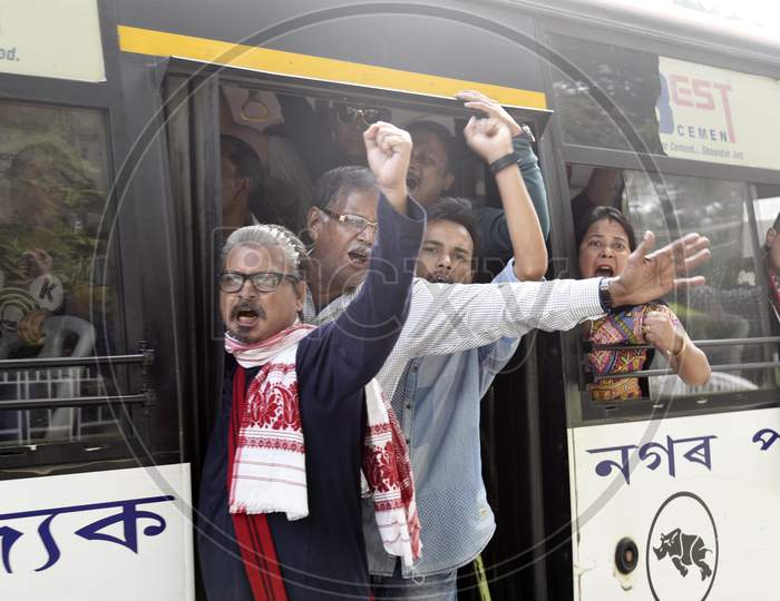 Assam Police Detained Protesters Against Citizenship Amendment Act(Caa), In Guwahati
