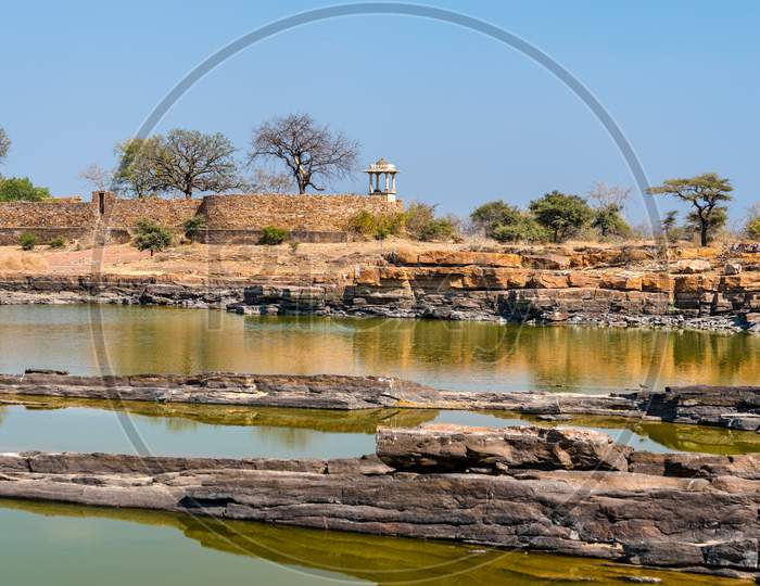 Lake At Rani Padmini Palace At Chittorgarh Fort. Rajasthan, India