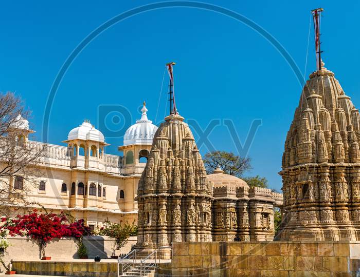Sathis Deori Jain Temple at Chittor Fort. Rajasthan State of India