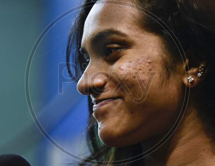 First Indian Olympic Silver Medallist P V Sindhu During 83Rd Senior National Badminton Championship In Guwahati, Assam