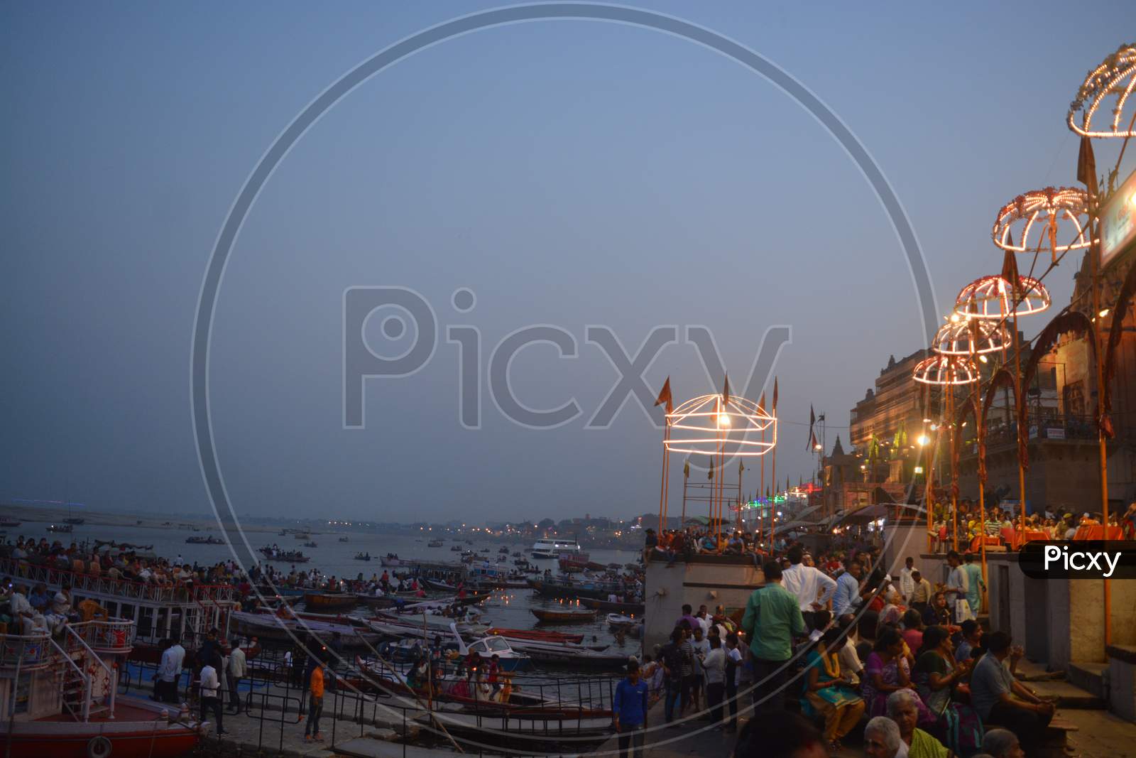 Hindu Devotees Crowd In Varanasi Ghats
