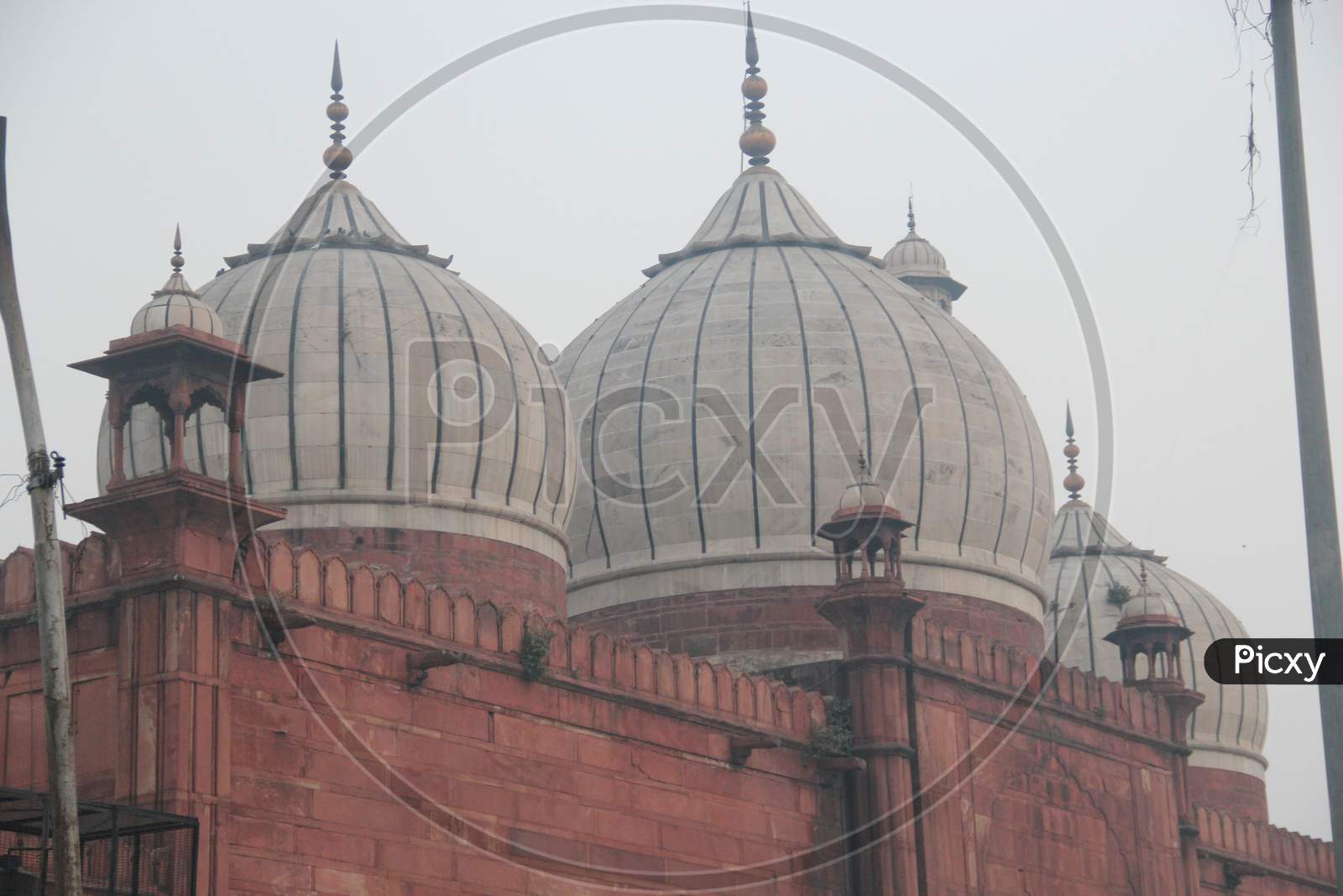 Architectural View Of Jama Masjid In Delhi With Dome Like Structure