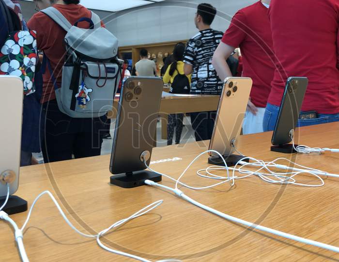 Iphone 11 pro at Apple store on Orchard road, Singapore