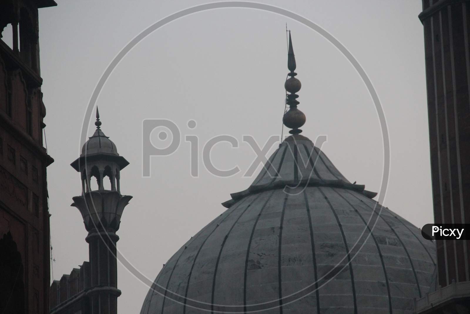 Architectural View Of Jama Masjid In Delhi