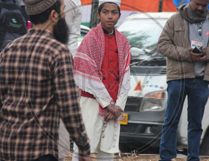 Indian Muslim Man During  Anti CAB, CAA And NRC  Protest in Delhi