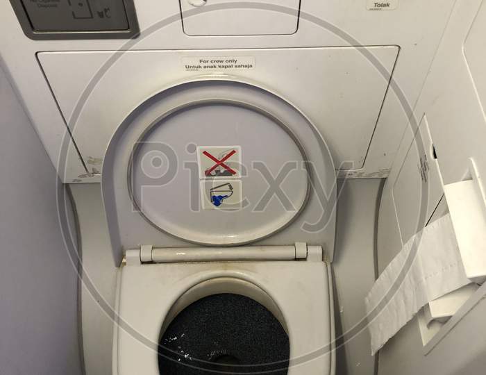 Toilet in a Flight.
