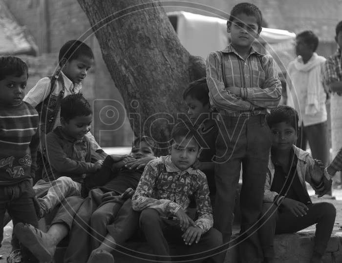 Indian Children in an Rural Village