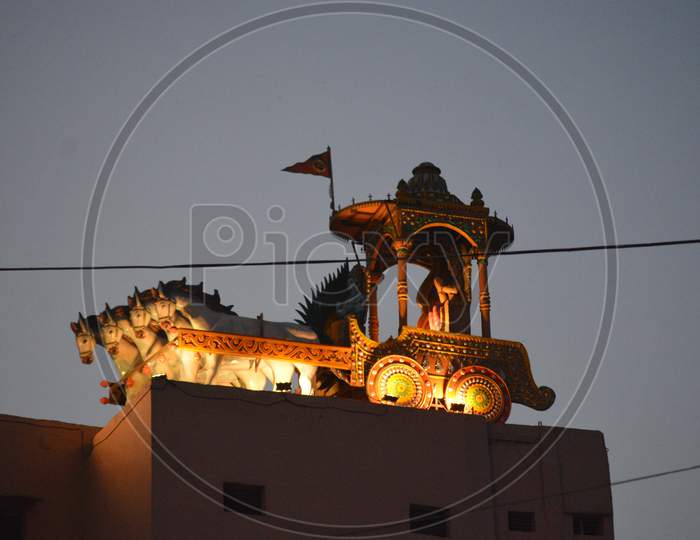 Stone Chariot In Varanasi Ghats
