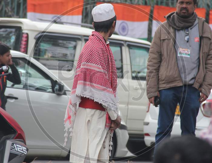 Indian Muslim Man During  Anti CAB, CAA And NRC  Protest in Delhi