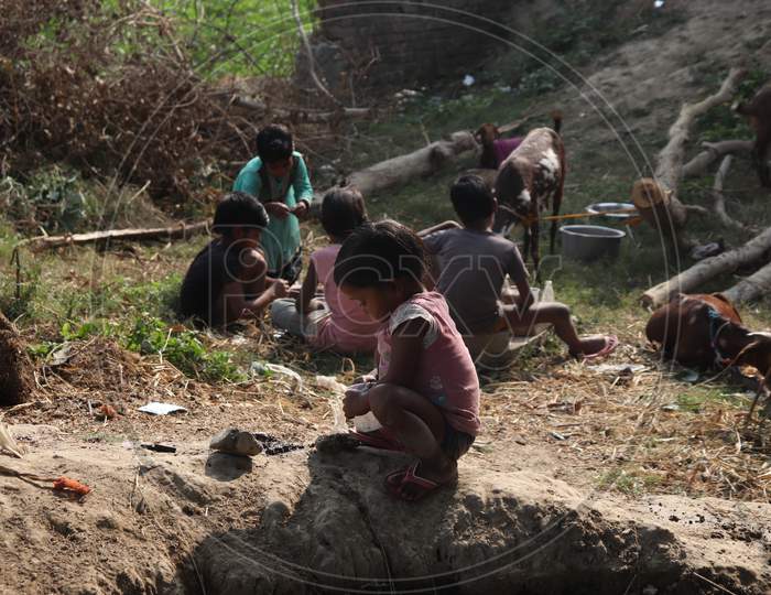 Children Playing In  an Rural Village