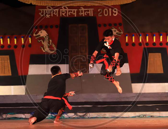 Artists Perform Folk Dance During Ten Days Rashtriya Sheelp Mela At North Central Zone Cultural Center (Nczcc) In Prayagraj