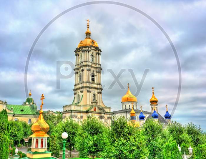 Bell Tower Of Holy Dormition Pochayiv Lavra In Ternopil Oblast, Ukraine