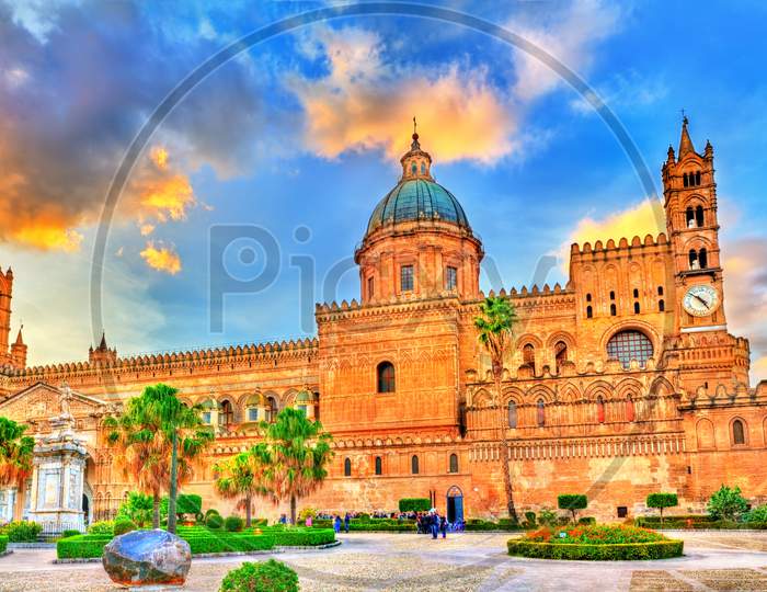 Palermo Cathedral, A Unesco World Heritage Site In Sicily, Italy