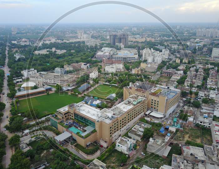 Aerial View of An Urban City With Residential Buildings