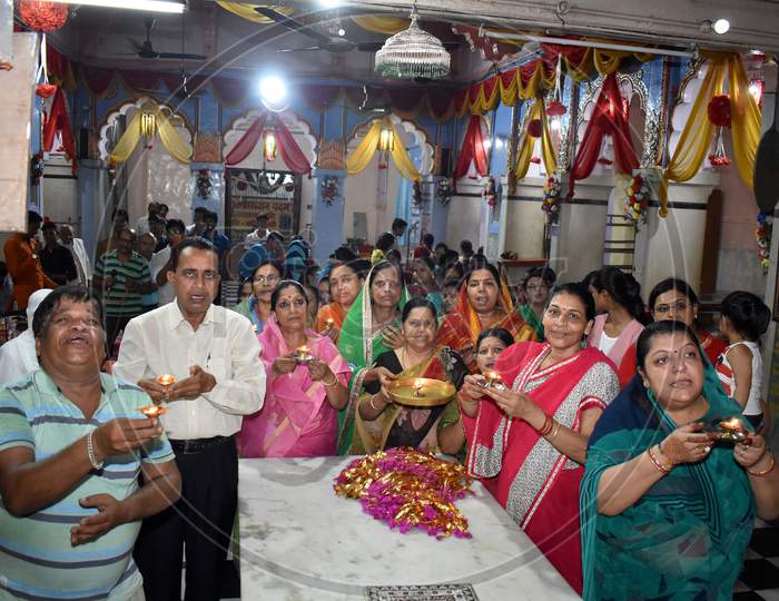 Hindu Devotees At a Temple