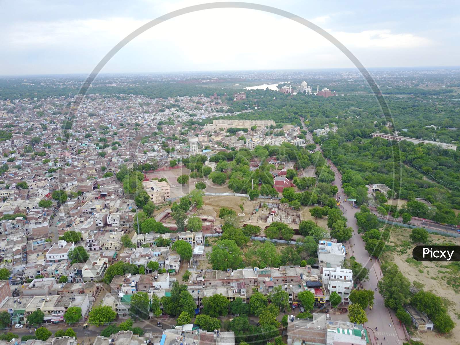 Aerial View of Agra City