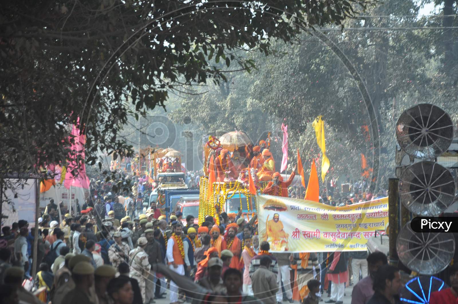 Hindu Baba Or Sadhu in Procession During Ardh Kumbh Mela in Prayagraj