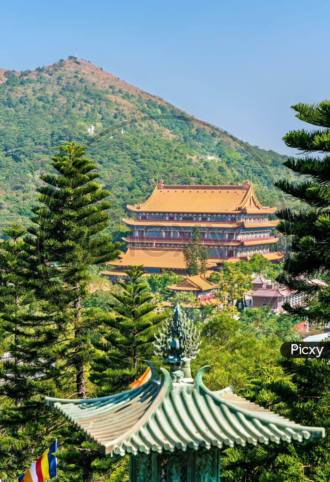 Po Lin Monastery Located On Ngong Ping Plateau, On Lantau Island, Hong Kong