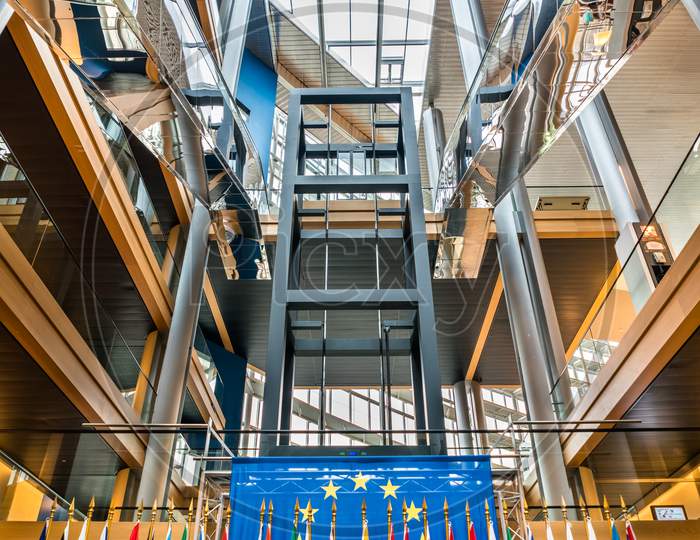 The Press Room Of The European Parliament In Strasbourg, France