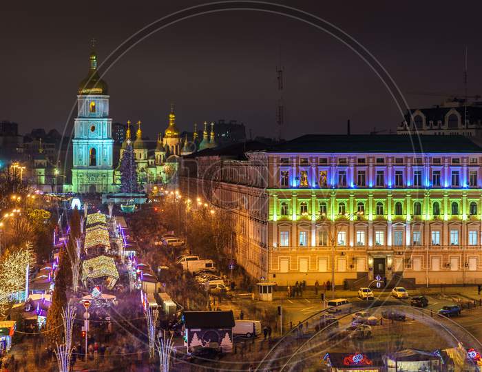 View Of Saint Sophia Cathedral, A Unesco World Heritage Site In Kiev, Ukraine