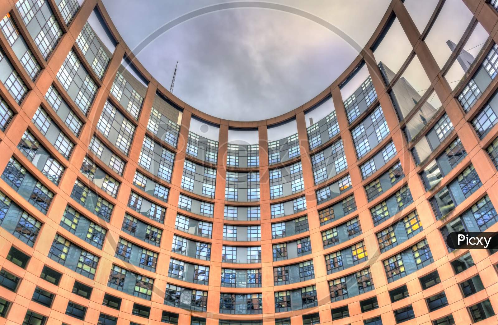 Inner Courtyard Of The European Parliament Building In Strasbourg, France