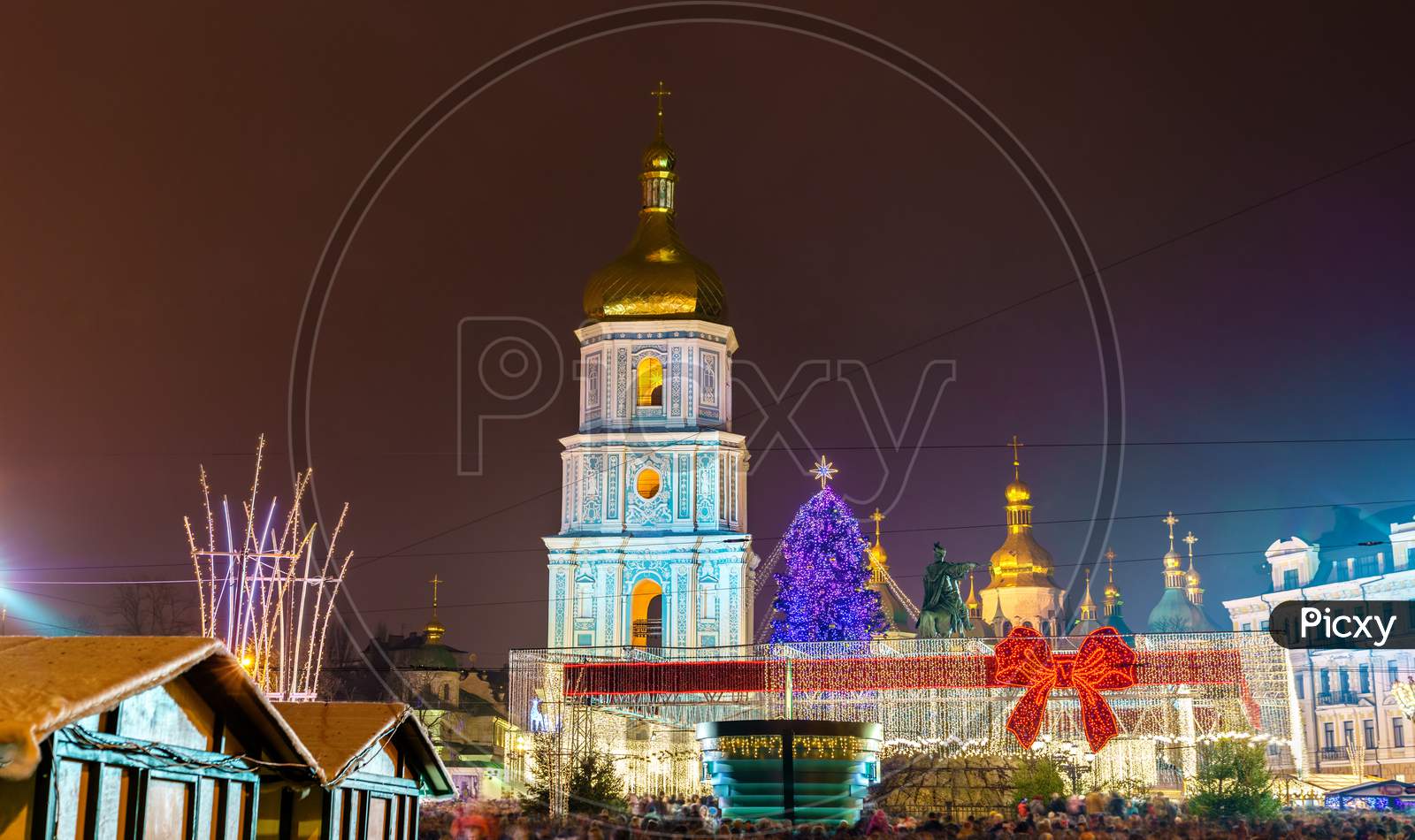 Christmas Market And Saint Sophia Cathedral, A Unesco World Heritage Site In Kiev, Ukraine