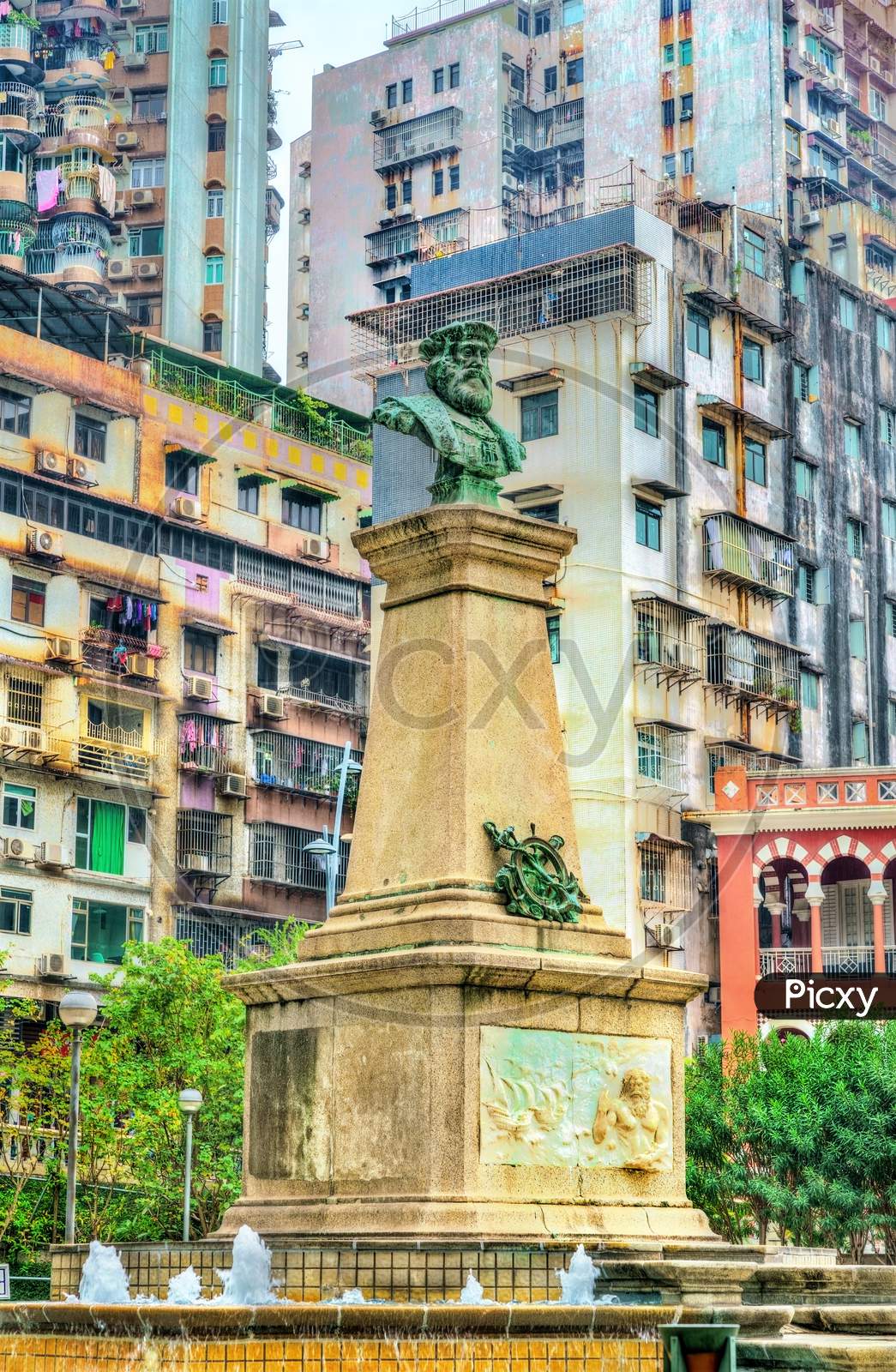 Statue Of Vasco Da Gama In Macau, China