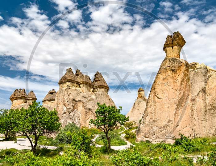 Fairy Chimney Rock Formations In Cappadocia, Turkey