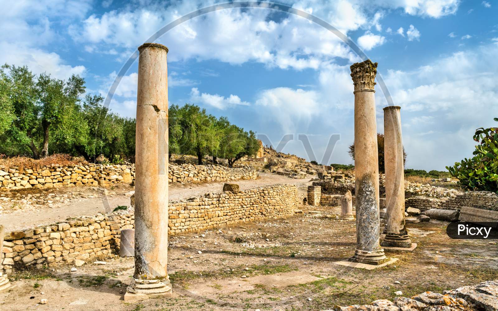 View Of Dougga, An Ancient Roman Town In Tunisia