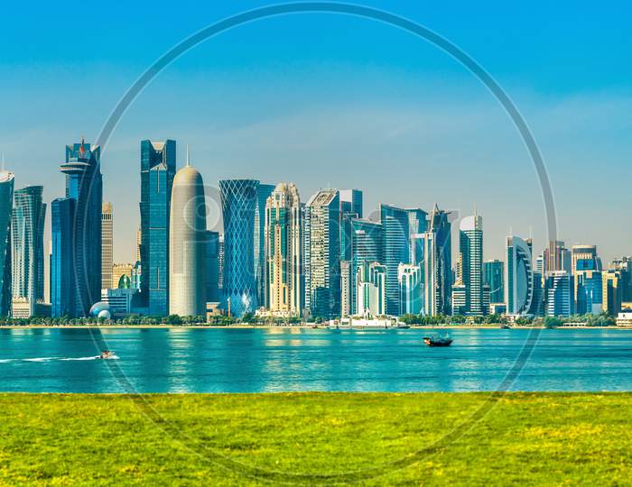 Skyline Of Doha, The Capital Of Qatar.