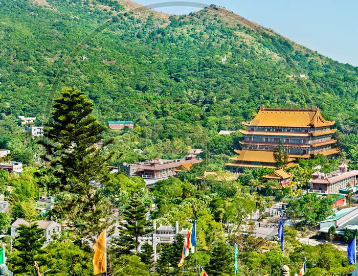 Po Lin Monastery Located On Ngong Ping Plateau, On Lantau Island, Hong Kong
