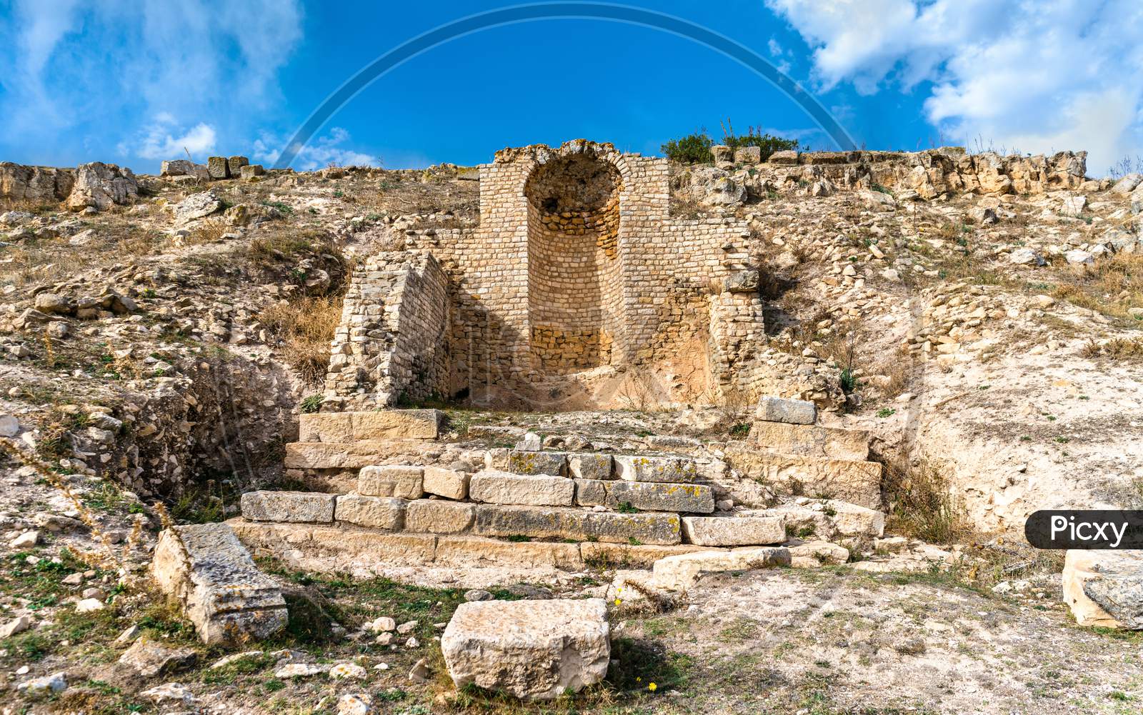 View Of Dougga, An Ancient Roman Town In Tunisia