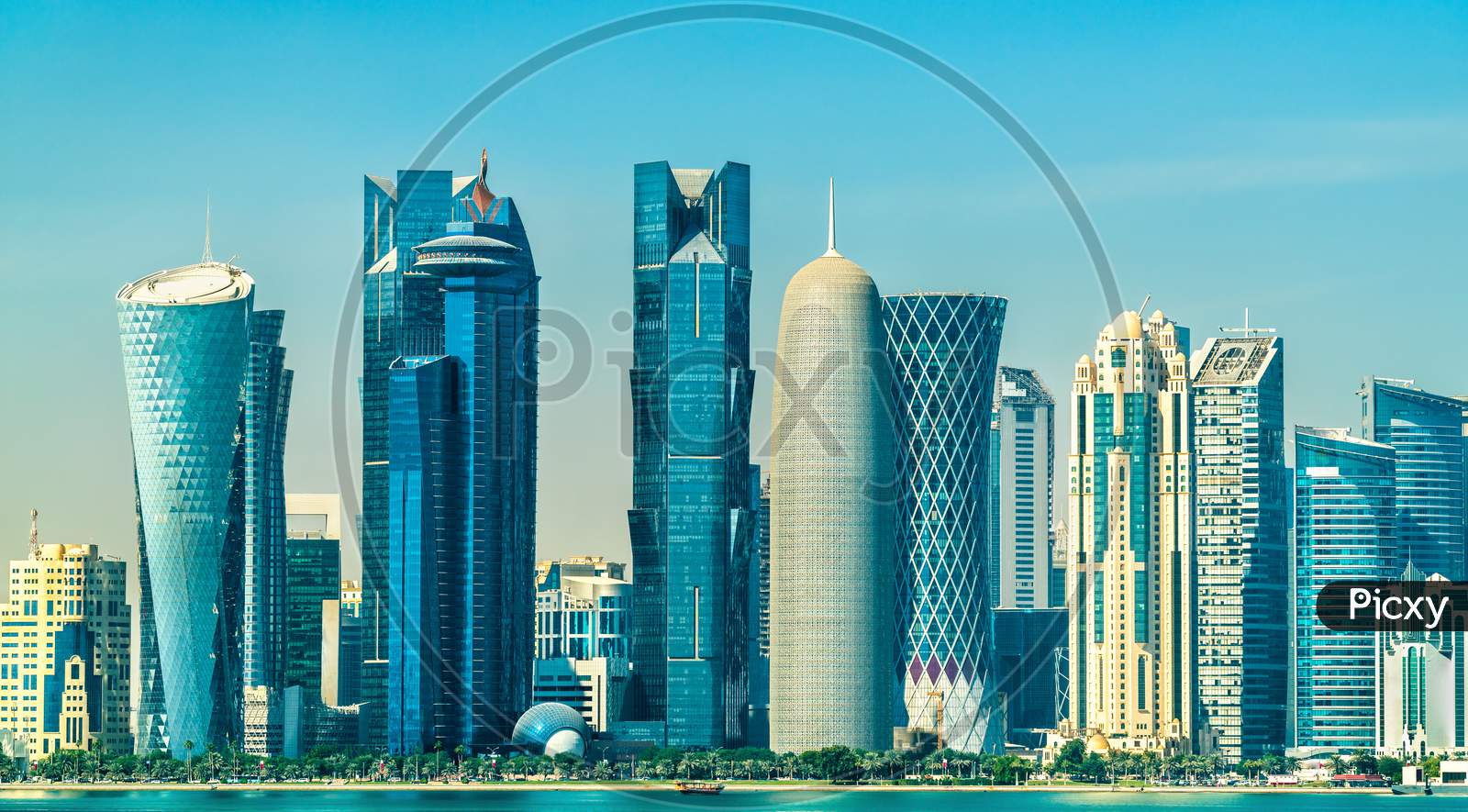 Skyline Of Doha, The Capital Of Qatar.