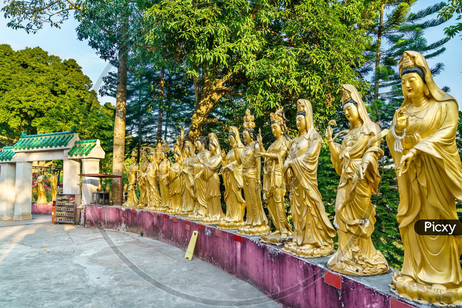 Statues At The Ten Thousand Buddhas Monastery In Hong Kong
