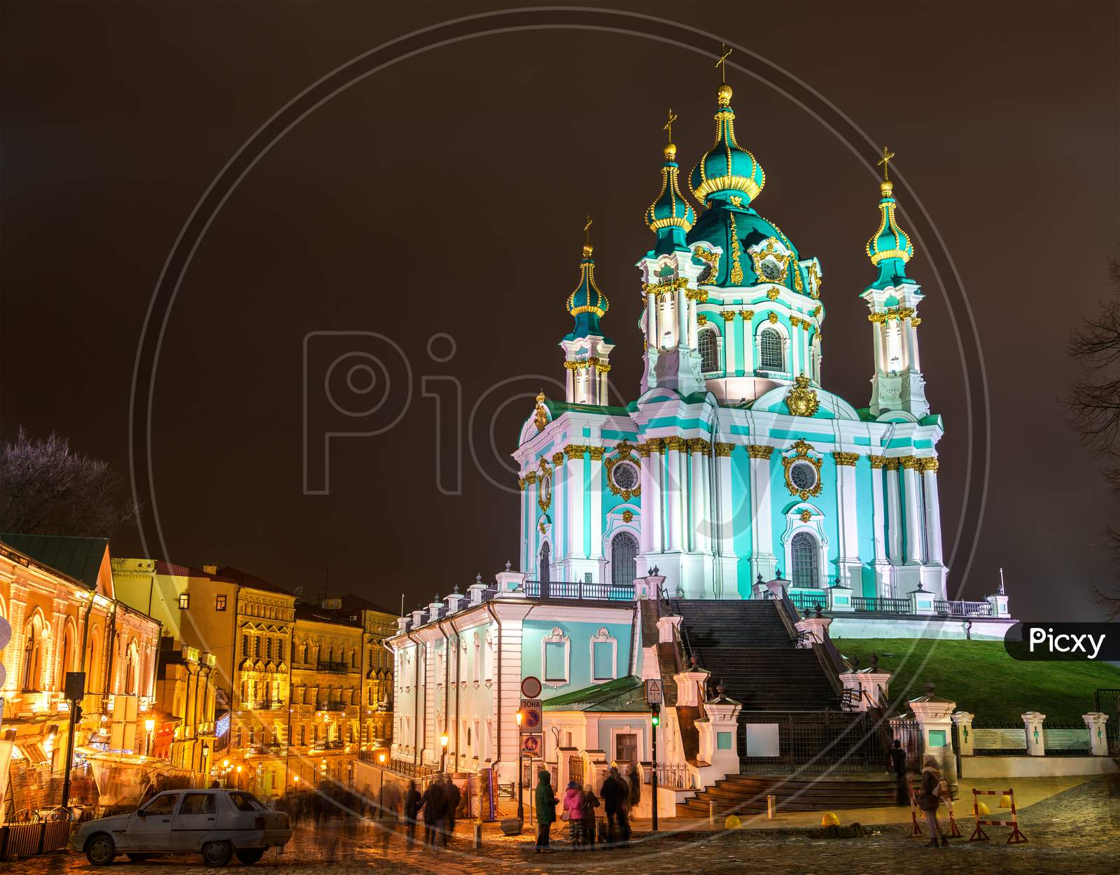 St. Andrew Church, One Of Landmarks Of Kiev, Ukraine