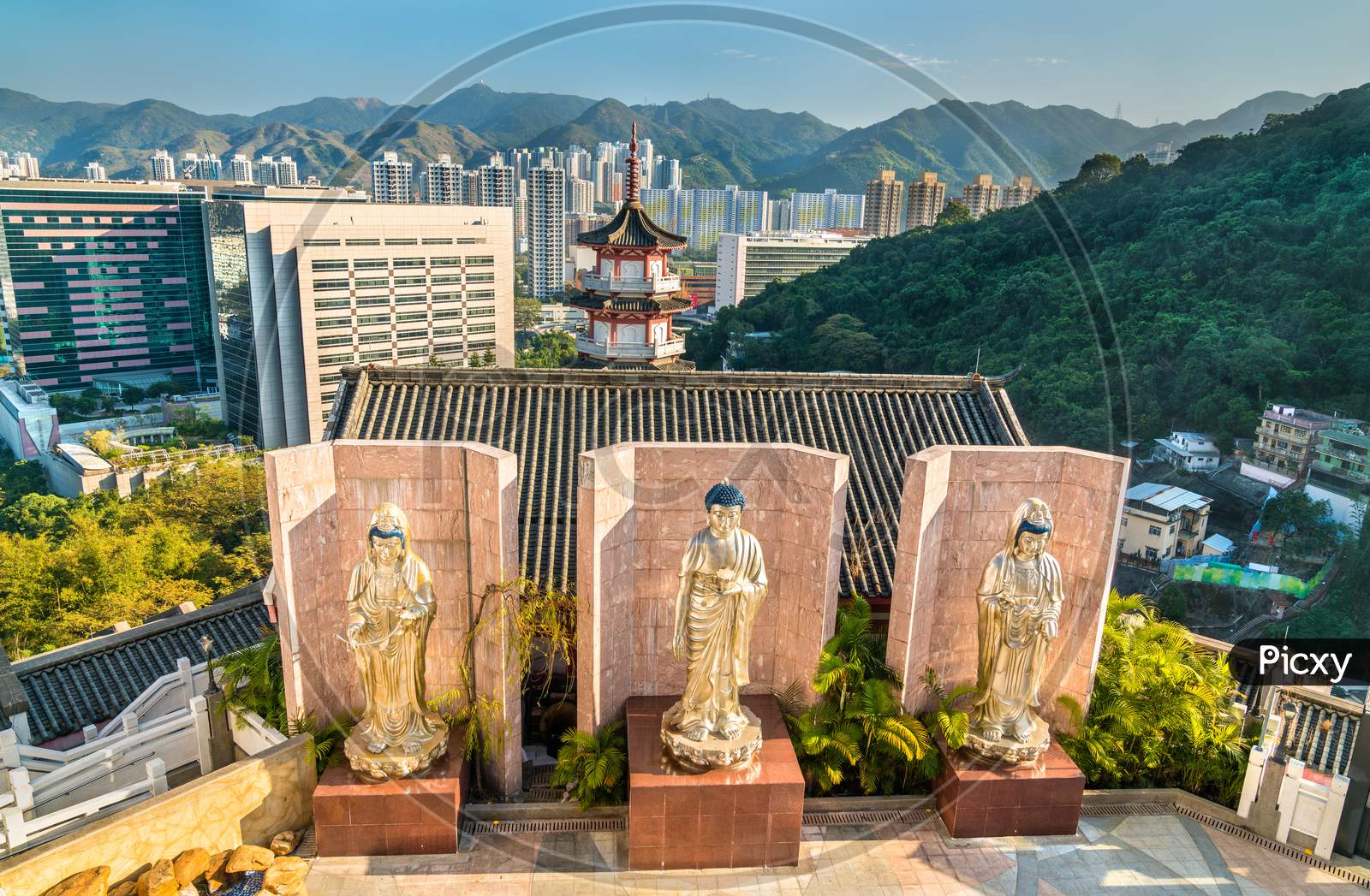Statues At Po Fook Hill Columbarium In Hong Kong