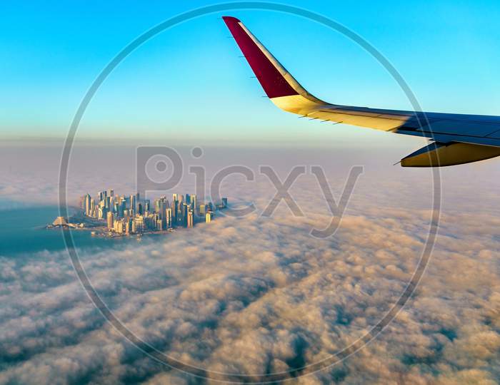 Flying Above Doha - Qatar, The Persian Gulf