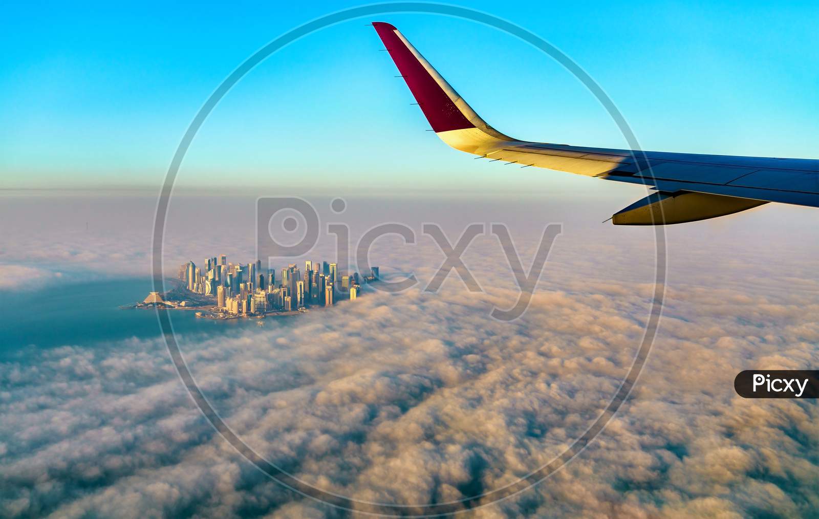 Flying Above Doha - Qatar, The Persian Gulf