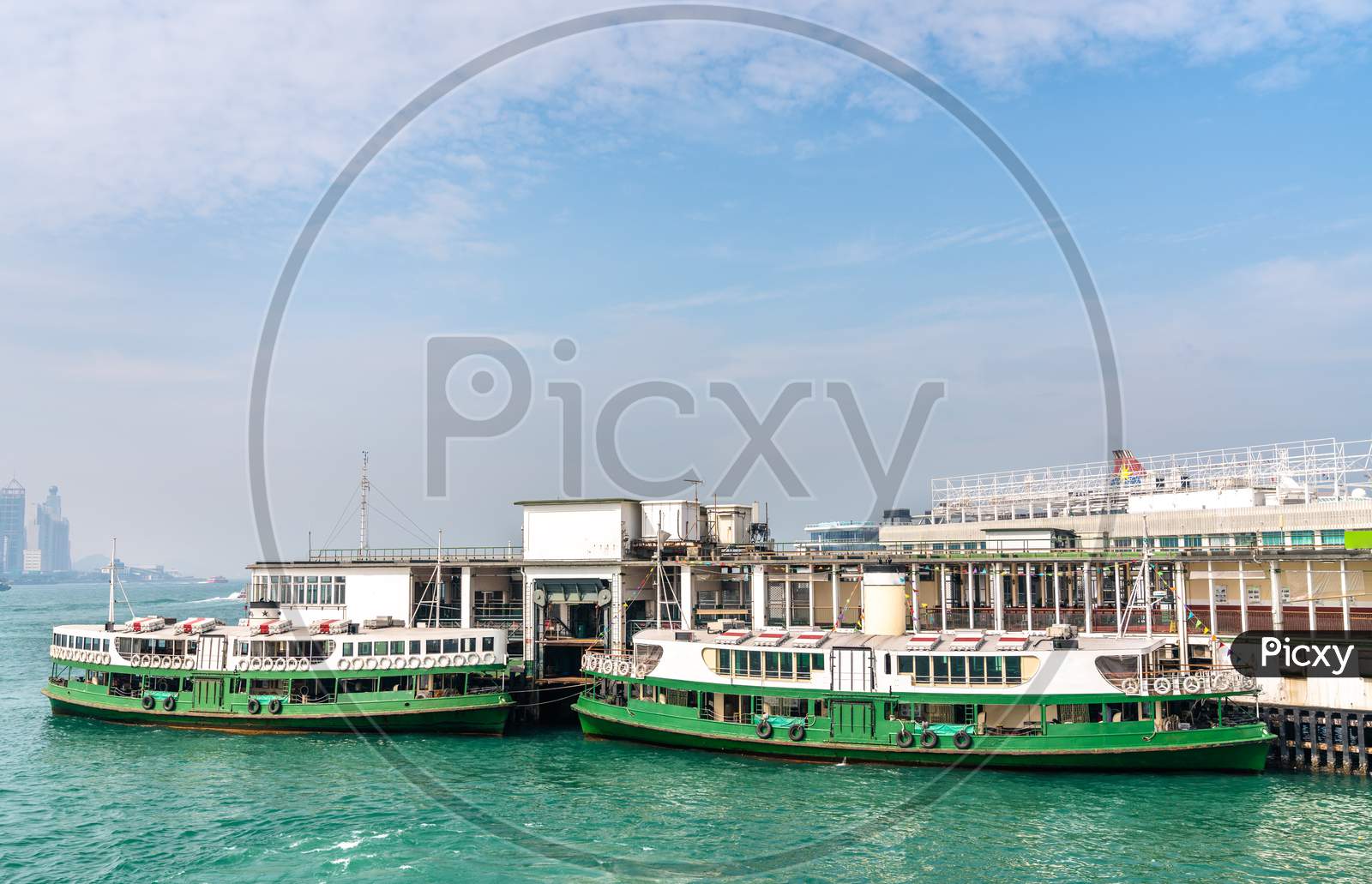 Boats At The Kowloon Ferry Piers In Hong Kong