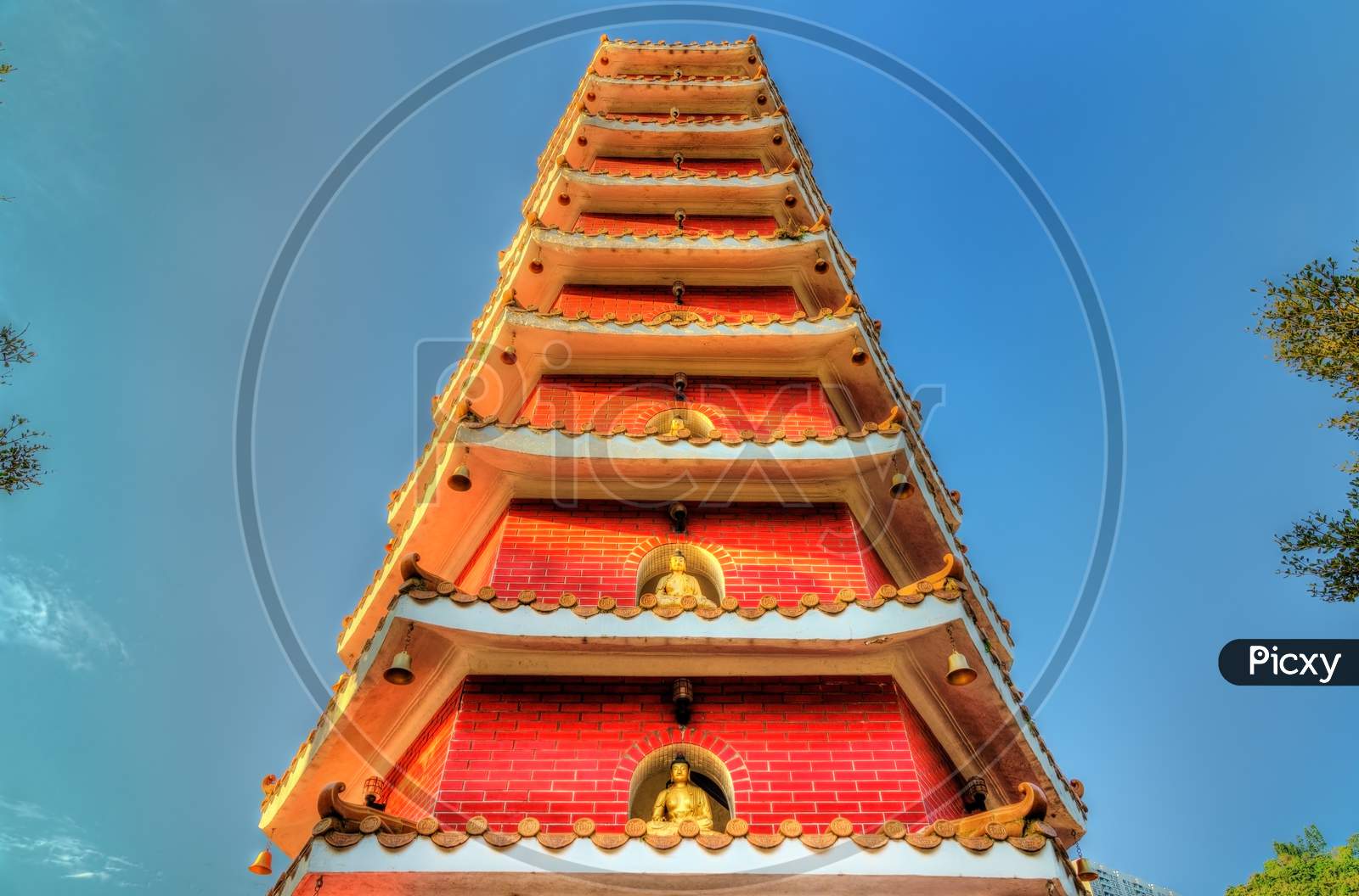 Pagoda At The Ten Thousand Buddhas Monastery In Hong Kong