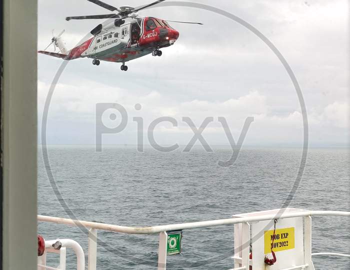 Onboard Rescue Operation drill in english channel western europe