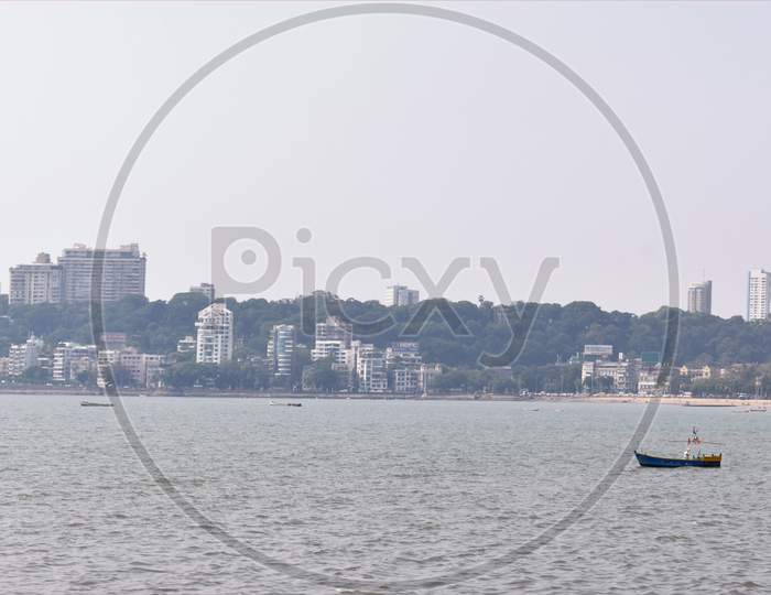 View Of The Shore Of Mumbai With Tall Buildings